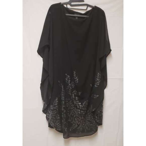 Xscape Black Sequin Formal Cape Dress Size 18W Fully Lined POE Party Cocktail - Picture 1 of 12